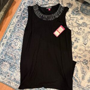 Vince Camuto Black Top with Silver Accents